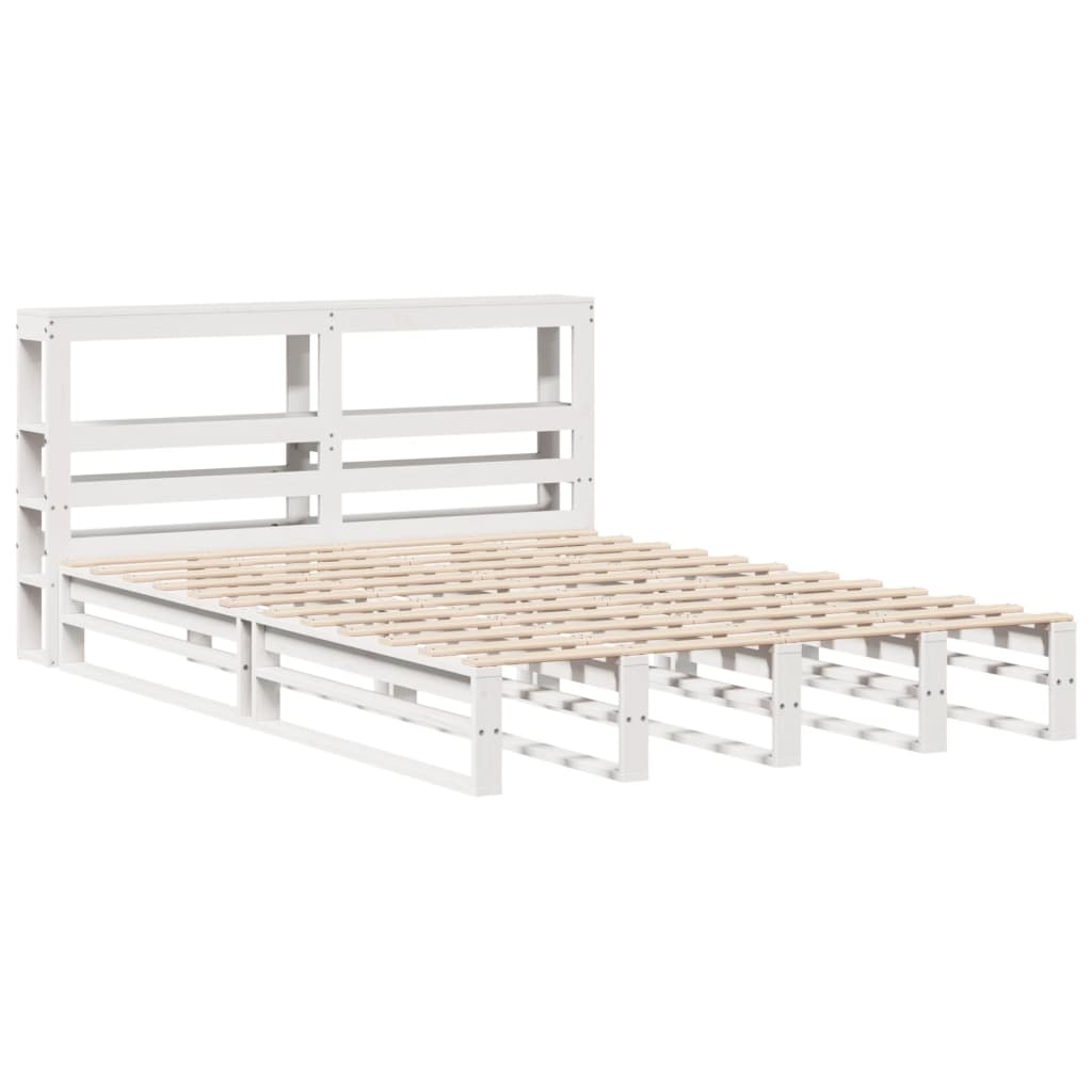 Bed Frame without Mattress White 120x190 cm Small Double Solid Wood Pine